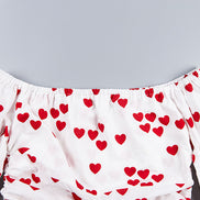 Summer Women's Heart Print Off-Shoulder Dress