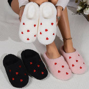 Non-slip Heart Design Fluffy Slippers