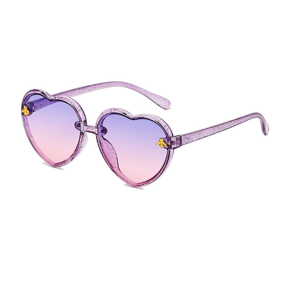 Cute Bee Heart Kids Sunglasses for Round Faces