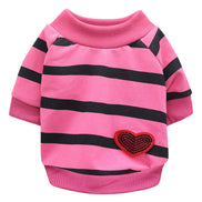 Striped Heart Sweater for Dogs - Spring/Summer Wear