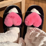 Lovely 3D Heart Cotton Slippers for Women