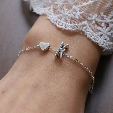 Fashionable Alloy Heart Letter Bracelet for Wholesale