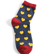 Heart-Shaped Cotton Mid-Calf Socks for Women