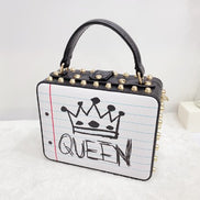 Trendy Crown Heart Letter Shoulder Handbag (One Set)