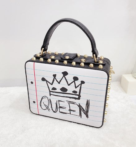 Trendy Crown Heart Letter Shoulder Handbag (One Set)