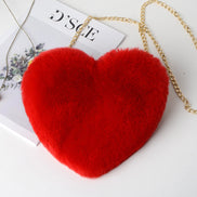 Fashion Heart-Shaped Plush Shoulder Chain Bag