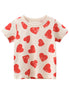 Heart Print Toddler Girls' Short Sleeve Cotton T-Shirt