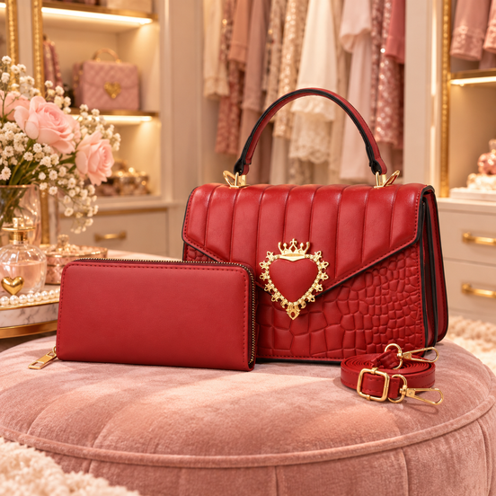 Perfect Match Heart Handbag & Wallet Set
