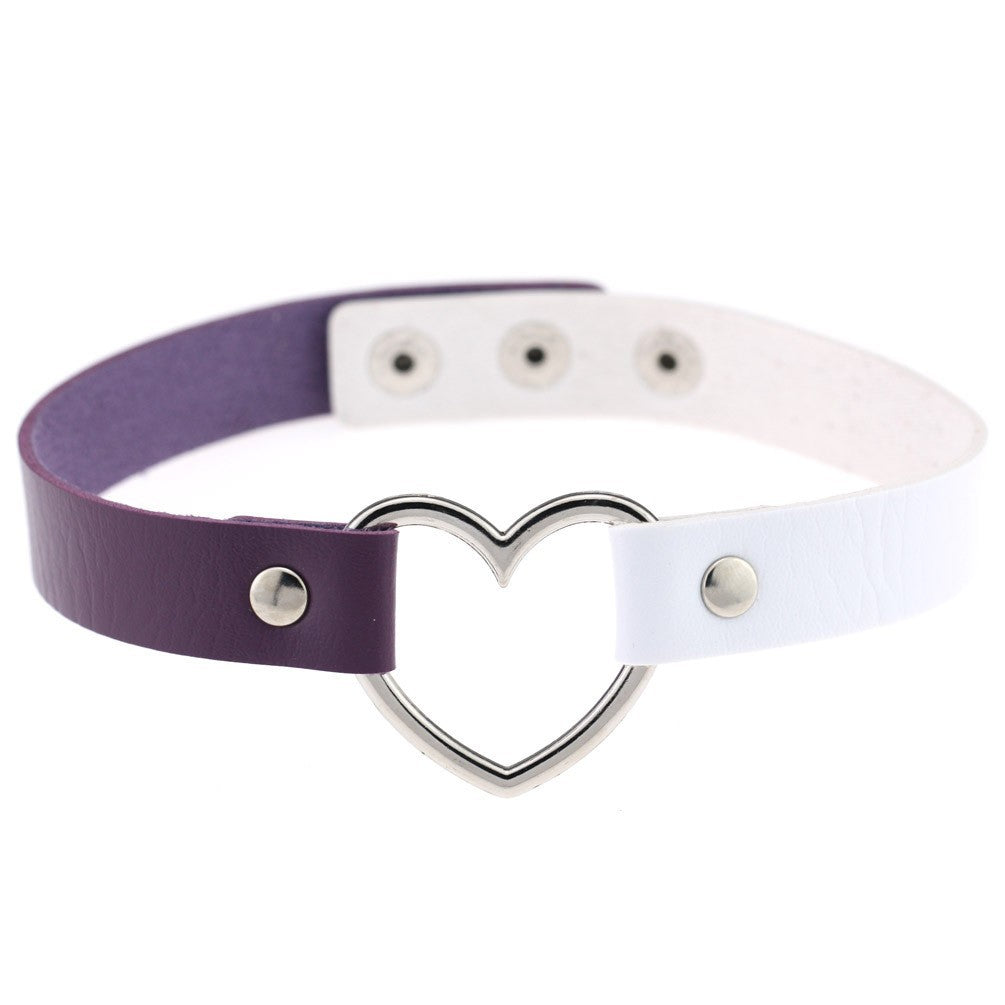 Harajuku Street Dance Heart-Shaped Choker Necklace
