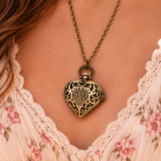 Time After Time Heart Watch Necklace