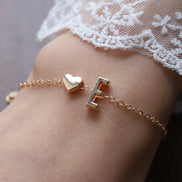 Fashionable Alloy Heart Letter Bracelet for Wholesale