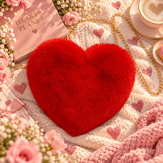 Fluffy Little Love Heart Bag