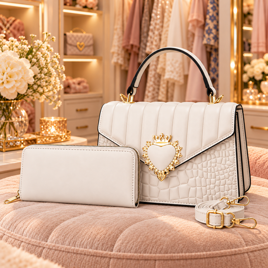 Perfect Match Heart Handbag & Wallet Set