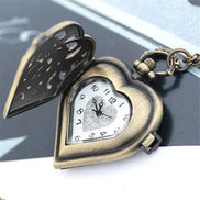 Heart-Shaped Pocket Watch Necklace Pendant