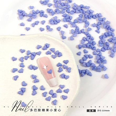 Dopamine Candy Heart Resin Nail Art Decorations (100 pcs)