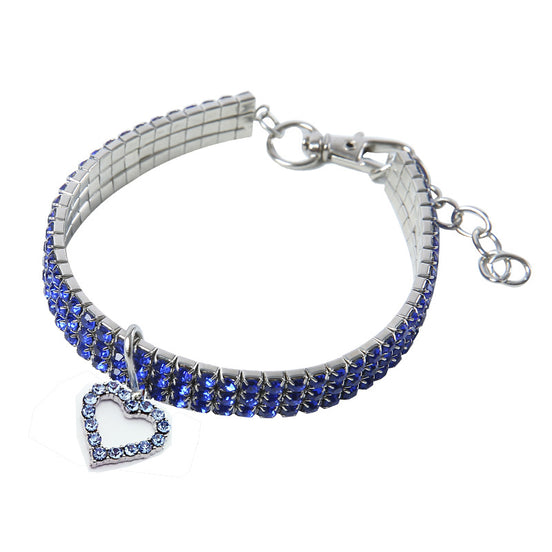 Heart-Shaped Sparkling Pet Necklace for Your Friend