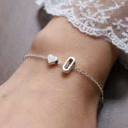 Fashionable Alloy Heart Letter Bracelet for Wholesale