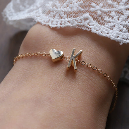 Fashionable Alloy Heart Letter Bracelet for Wholesale