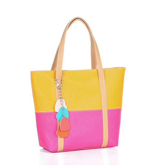Candy Color Women's Bag with Heart Pendant (Shoulder Bag)