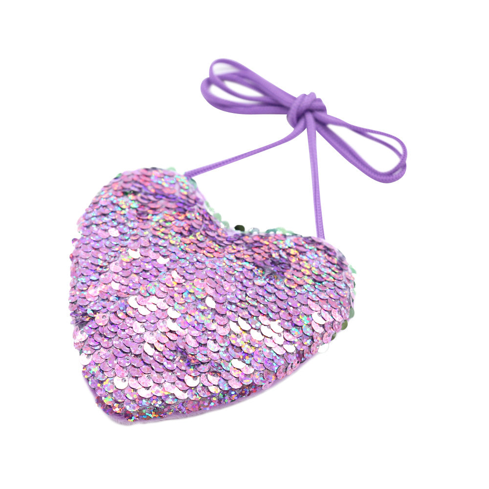 Mermaid Sequin Kids' Crossbody Heart Bag (Wholesale)