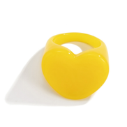 Minimalist Candy Color Heart Shaped Ring