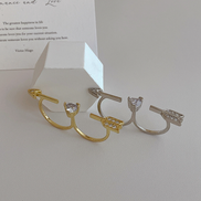 Adjustable Heart Zirconium Ring for Women