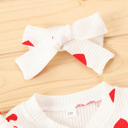 Autumn/Winter Kids Clothing Set with Heart Print