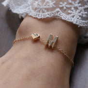 Fashionable Alloy Heart Letter Bracelet for Wholesale