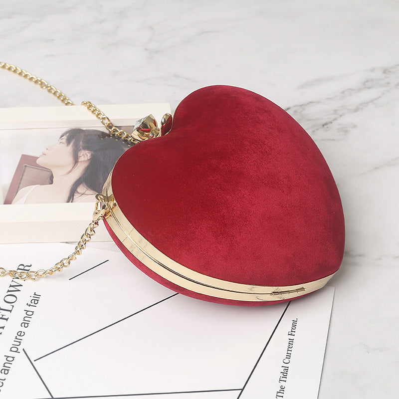 Heart-Shaped Chain Handbag, Shoulder Crossbody Bag