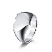 Unisex Titanium Steel Heart Shaped Love Ring