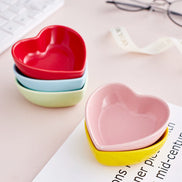Colorful Heart-Shaped Ceramic Feeding Bowl for Pets