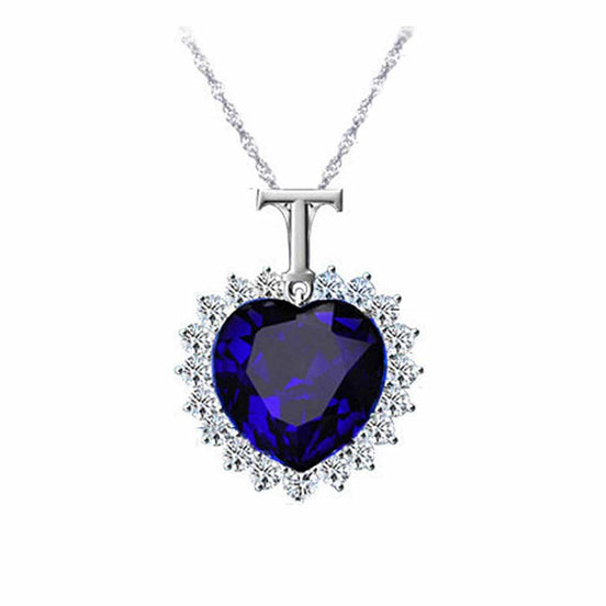 Ocean Star Heart-shaped Crystal Pendant Necklace