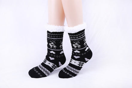 Striped Knitted Socks with Heart Design