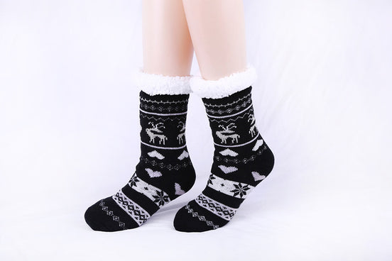 Striped Knitted Socks with Heart Design
