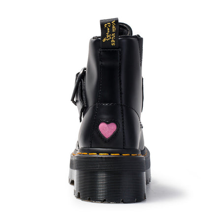 Heart Buckle Leather Ankle Boots for Women