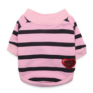 Striped Heart Sweater for Dogs - Spring/Summer Wear