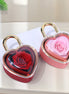 Heart Shape Flip Rose Jewelry Box Gift Set