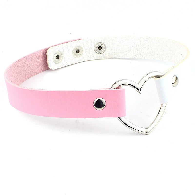 Harajuku Street Dance Heart-Shaped Choker Necklace