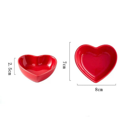 Colorful Heart-Shaped Ceramic Feeding Bowl for Pets