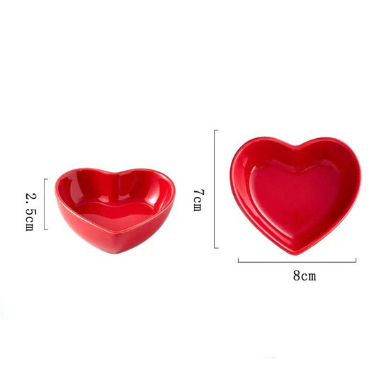 Colorful Heart-Shaped Ceramic Feeding Bowl for Pets