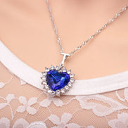 Ocean Star Heart-shaped Crystal Pendant Necklace