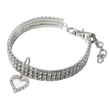 Heart-Shaped Sparkling Pet Necklace for Your Friend