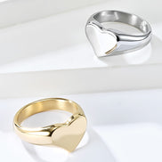 Unisex Titanium Steel Heart Shaped Love Ring