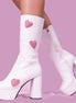 Women's Heart Zip Chunky Heel Mid Boots