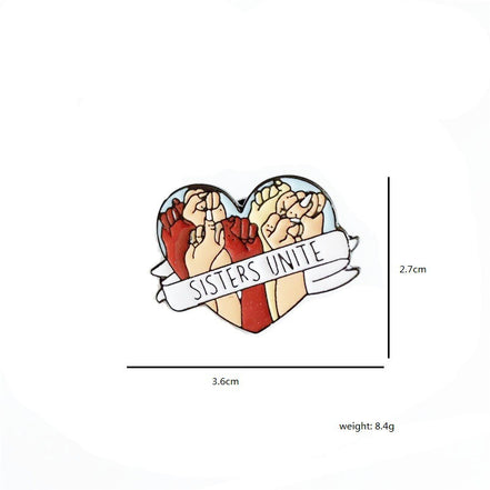 Sisters Unite Heart Brooch for Girls