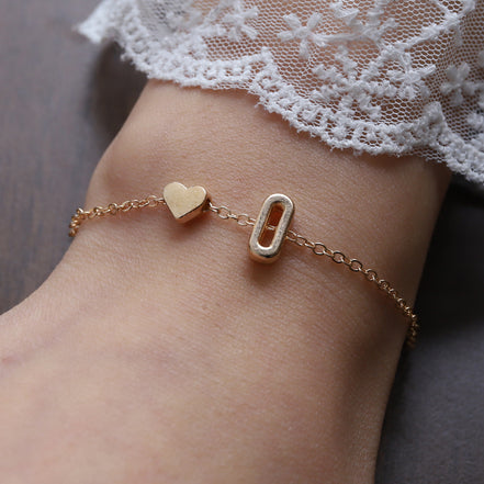 Fashionable Alloy Heart Letter Bracelet for Wholesale