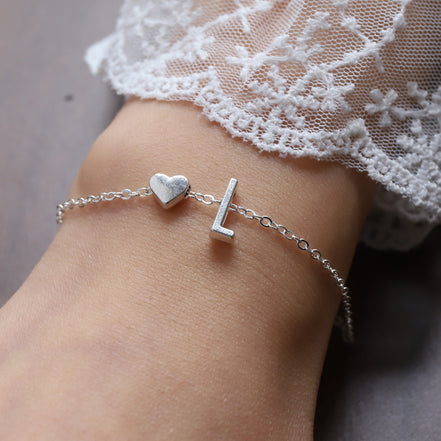 Fashionable Alloy Heart Letter Bracelet for Wholesale