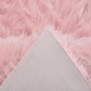 Heart Shaped Fluffy Rug - Faux Wool Shag Carpet