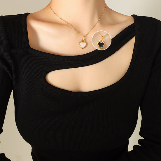 Exaggerated Love Peach Heart Chain Necklace
