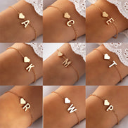 Fashionable Alloy Heart Letter Bracelet for Wholesale